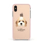 Lhasapoo Personalised Apple iPhone Xs Impact Case Pink Edge on Gold Phone