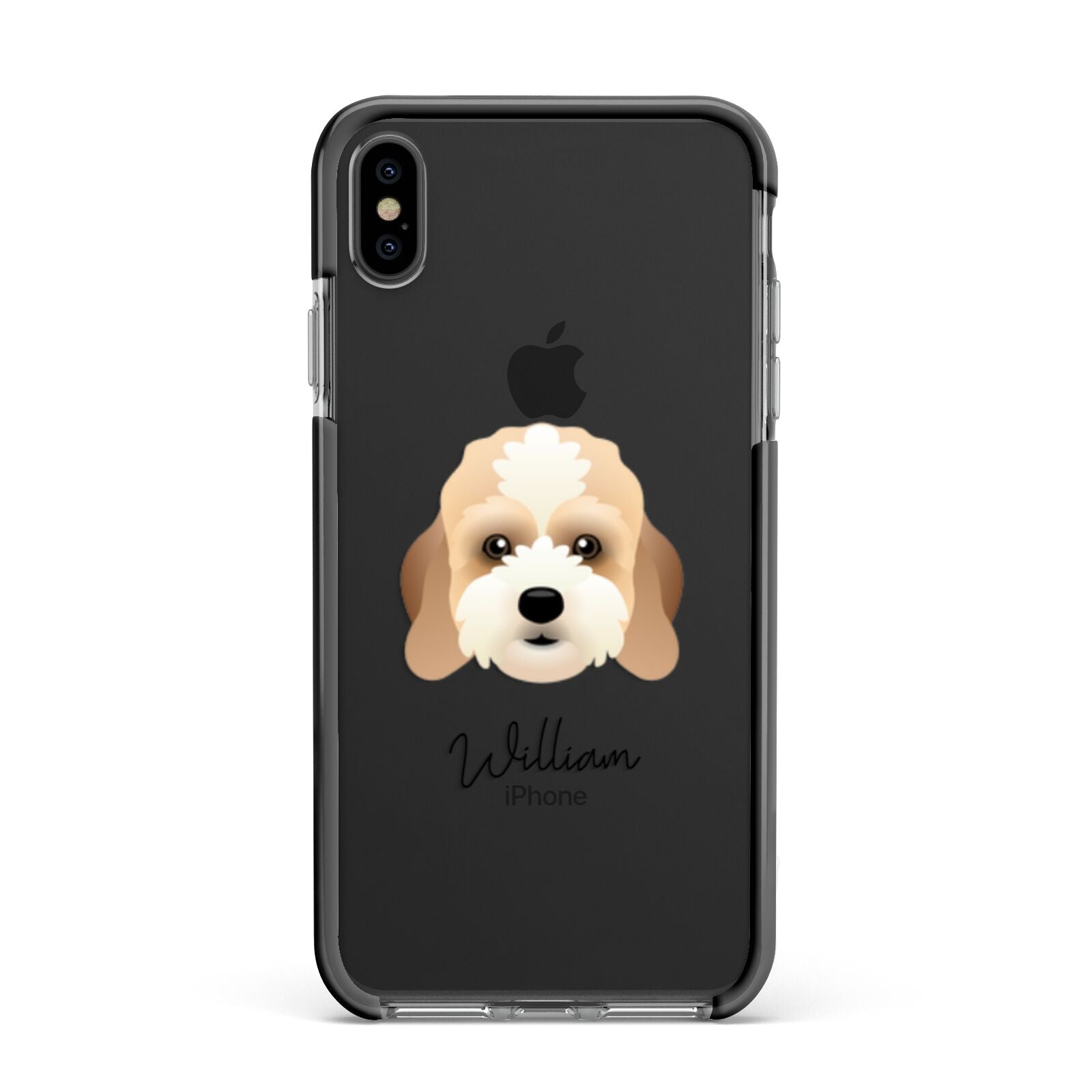 Lhasapoo Personalised Apple iPhone Xs Max Impact Case Black Edge on Black Phone