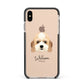 Lhasapoo Personalised Apple iPhone Xs Max Impact Case Black Edge on Gold Phone