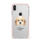 Lhasapoo Personalised Apple iPhone Xs Max Impact Case Pink Edge on Silver Phone