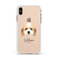 Lhasapoo Personalised Apple iPhone Xs Max Impact Case White Edge on Gold Phone