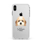 Lhasapoo Personalised Apple iPhone Xs Max Impact Case White Edge on Silver Phone