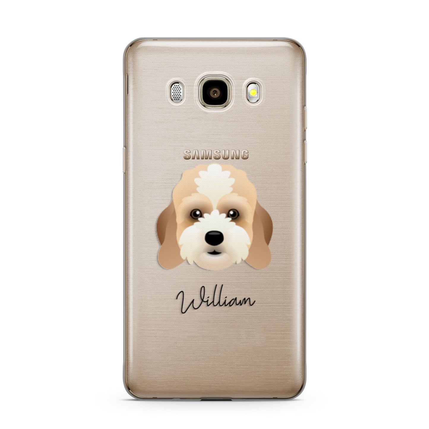 Lhasapoo Personalised Samsung Galaxy J7 2016 Case on gold phone