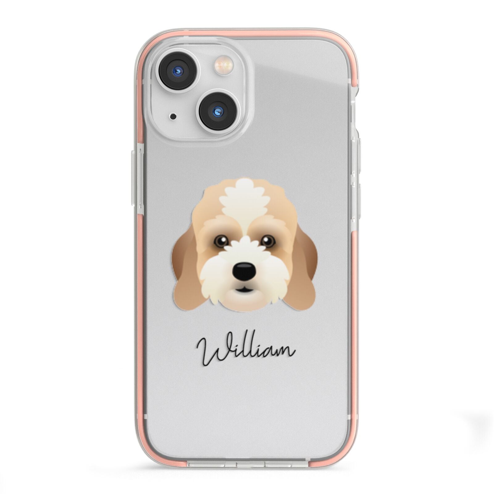 Lhasapoo Personalised iPhone 13 Mini TPU Impact Case with Pink Edges