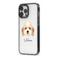 Lhasapoo Personalised iPhone 13 Pro Max Black Impact Case Side Angle on Silver phone