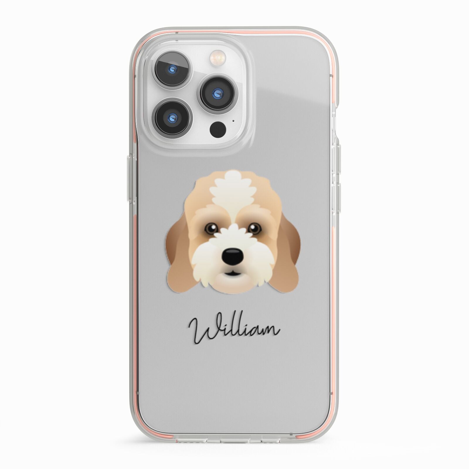 Lhasapoo Personalised iPhone 13 Pro TPU Impact Case with Pink Edges