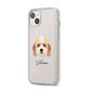 Lhasapoo Personalised iPhone 14 Plus Clear Tough Case Starlight Angled Image