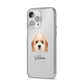 Lhasapoo Personalised iPhone 14 Pro Max Clear Tough Case Silver Angled Image