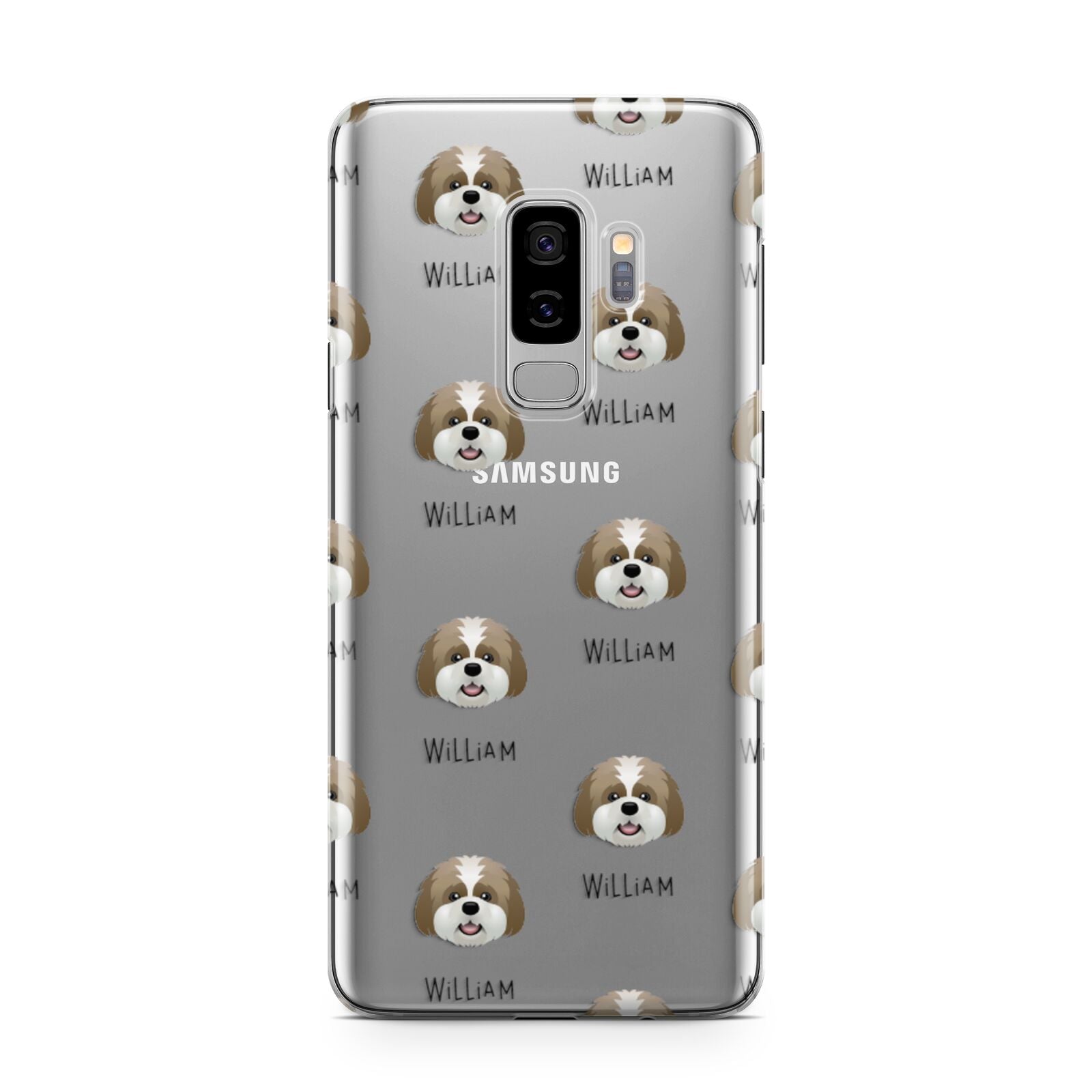 Lhatese Icon with Name Samsung Galaxy S9 Plus Case on Silver phone