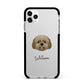 Lhatese Personalised Apple iPhone 11 Pro Max in Silver with Black Impact Case
