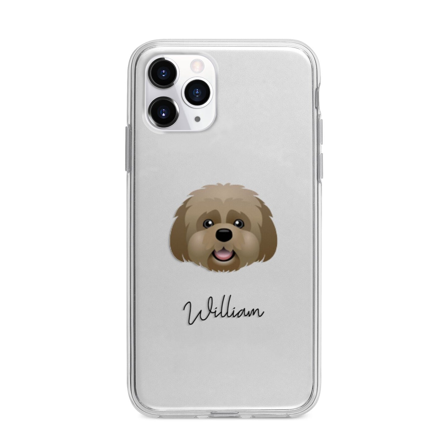 Lhatese Personalised Apple iPhone 11 Pro in Silver with Bumper Case