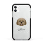 Lhatese Personalised Apple iPhone 11 in White with Black Impact Case