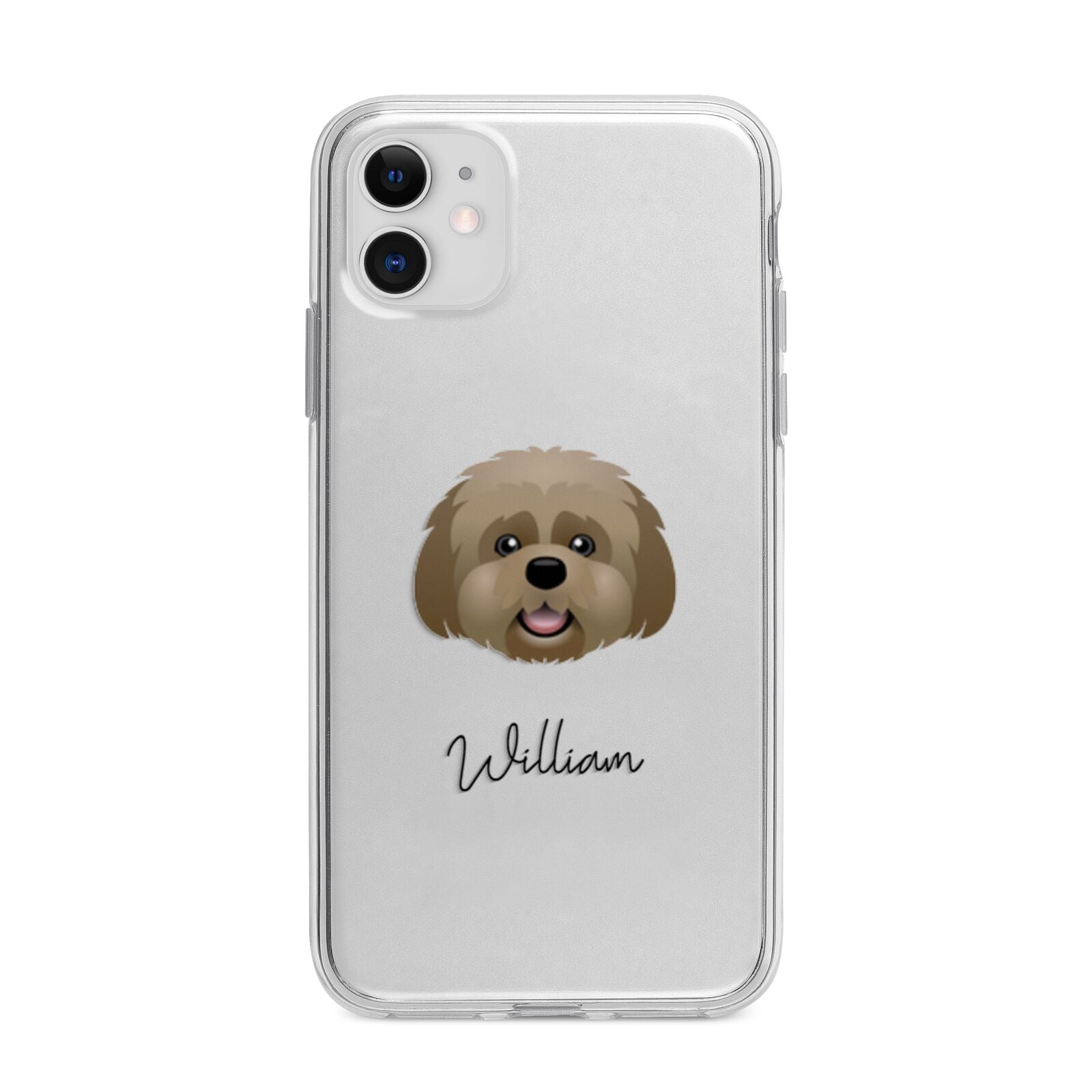 Lhatese Personalised Apple iPhone 11 in White with Bumper Case