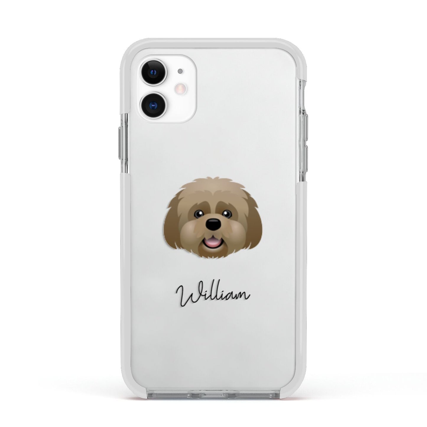 Lhatese Personalised Apple iPhone 11 in White with White Impact Case