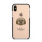 Lhatese Personalised Apple iPhone Xs Impact Case Black Edge on Gold Phone