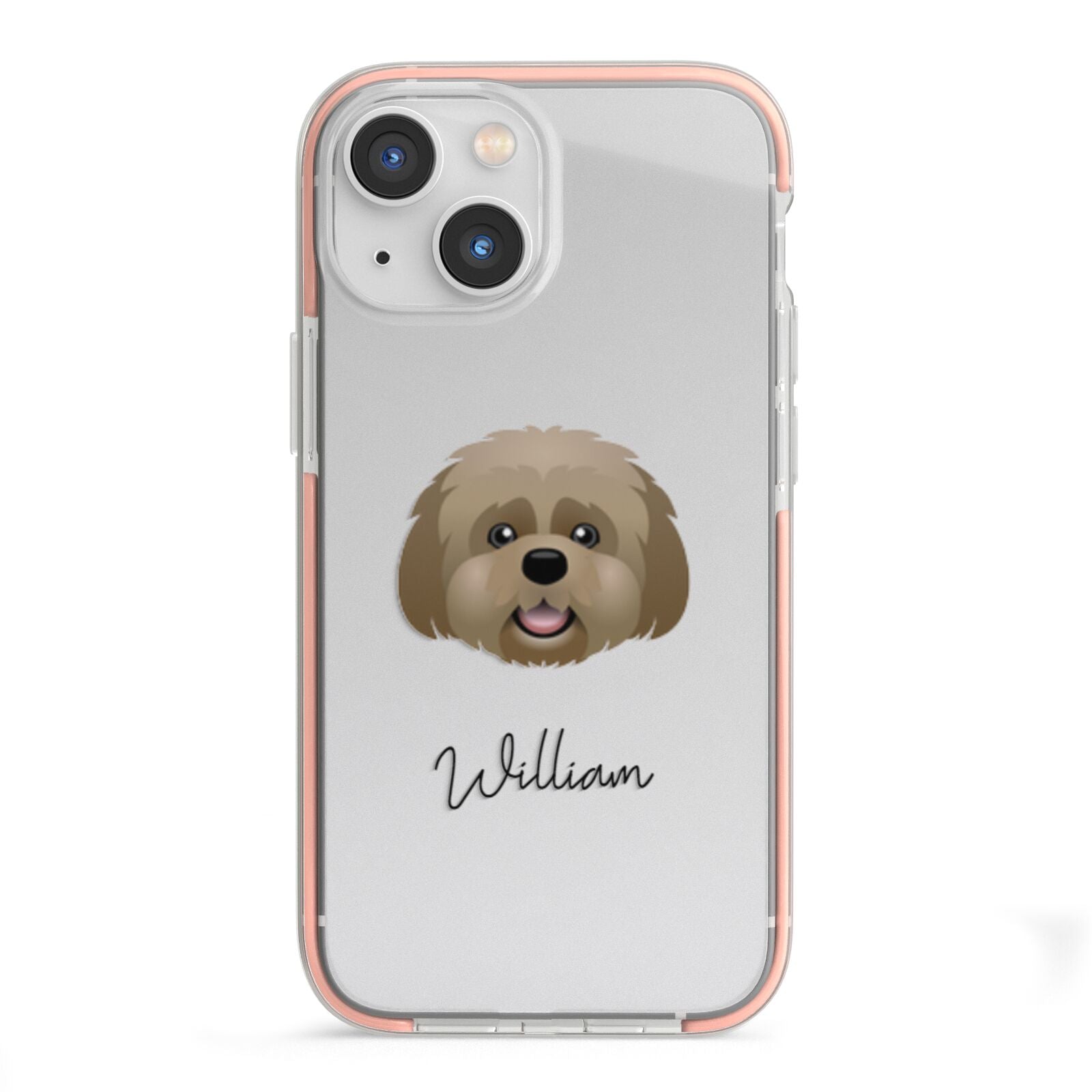 Lhatese Personalised iPhone 13 Mini TPU Impact Case with Pink Edges