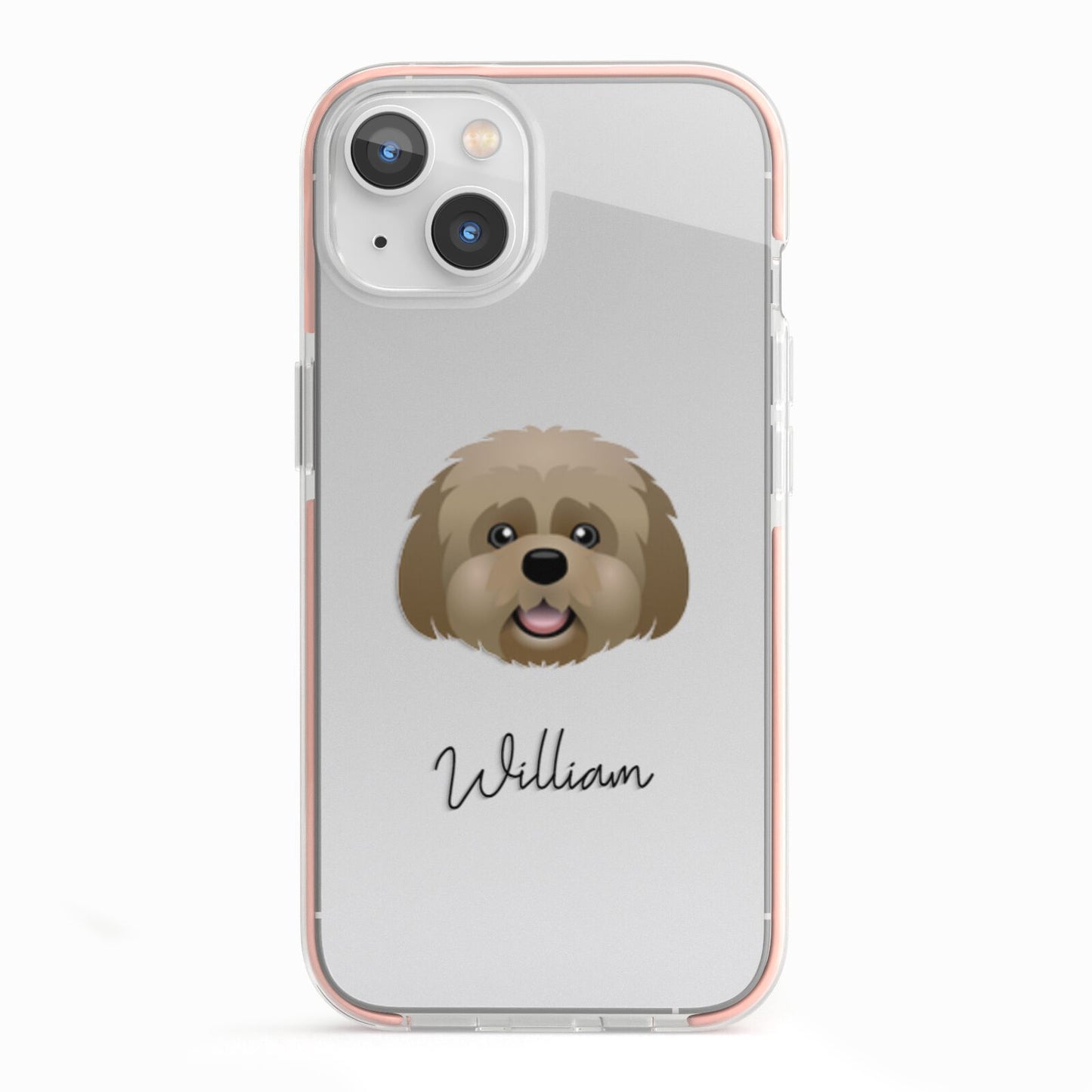 Lhatese Personalised iPhone 13 TPU Impact Case with Pink Edges