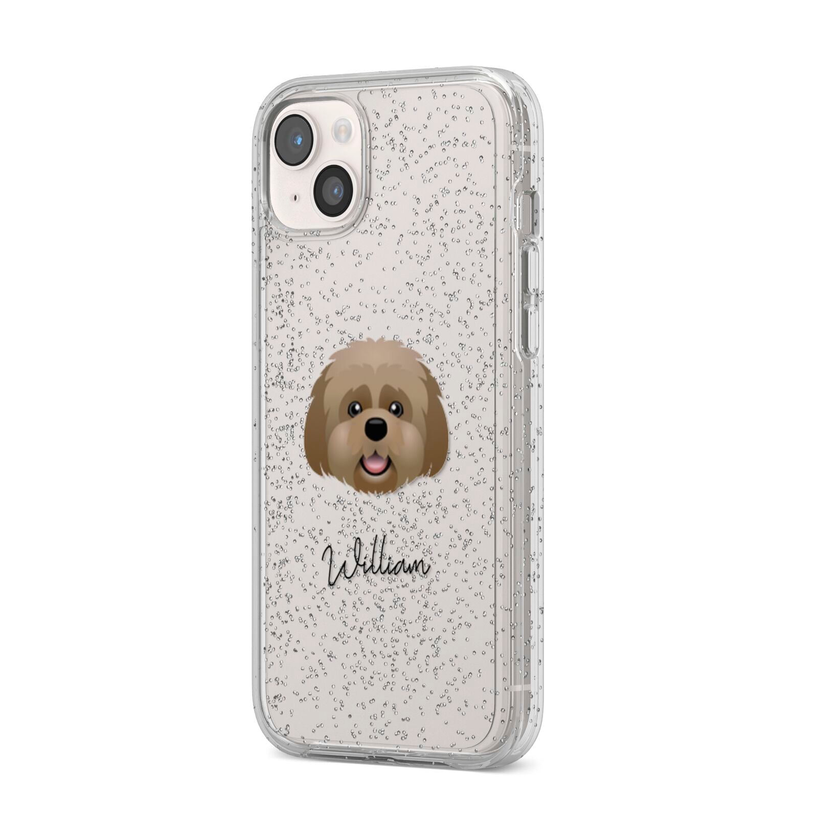 Lhatese Personalised iPhone 14 Plus Glitter Tough Case Starlight Angled Image