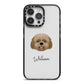 Lhatese Personalised iPhone 14 Pro Max Black Impact Case on Silver phone