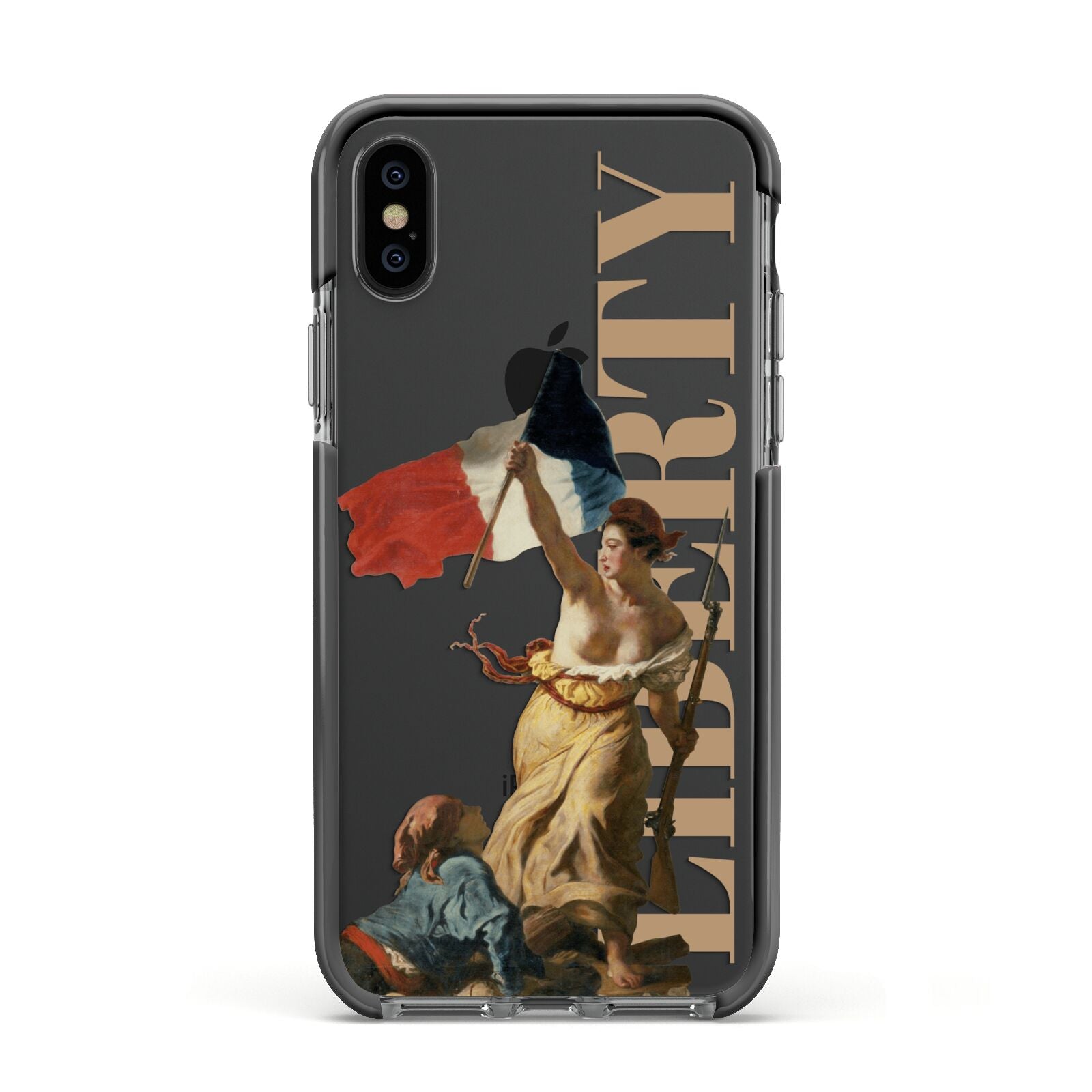 Liberty Apple iPhone Xs Impact Case Black Edge on Black Phone