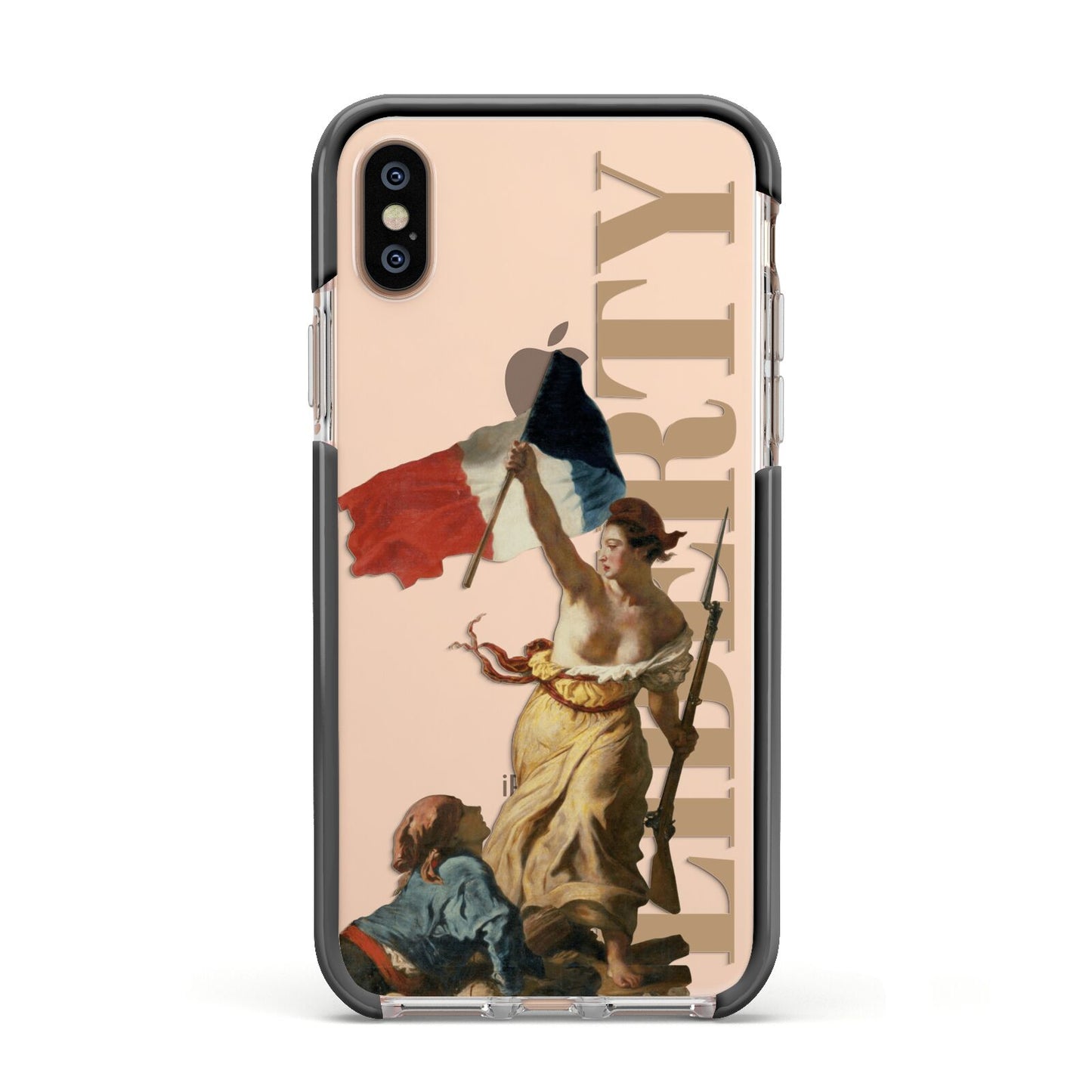 Liberty Apple iPhone Xs Impact Case Black Edge on Gold Phone
