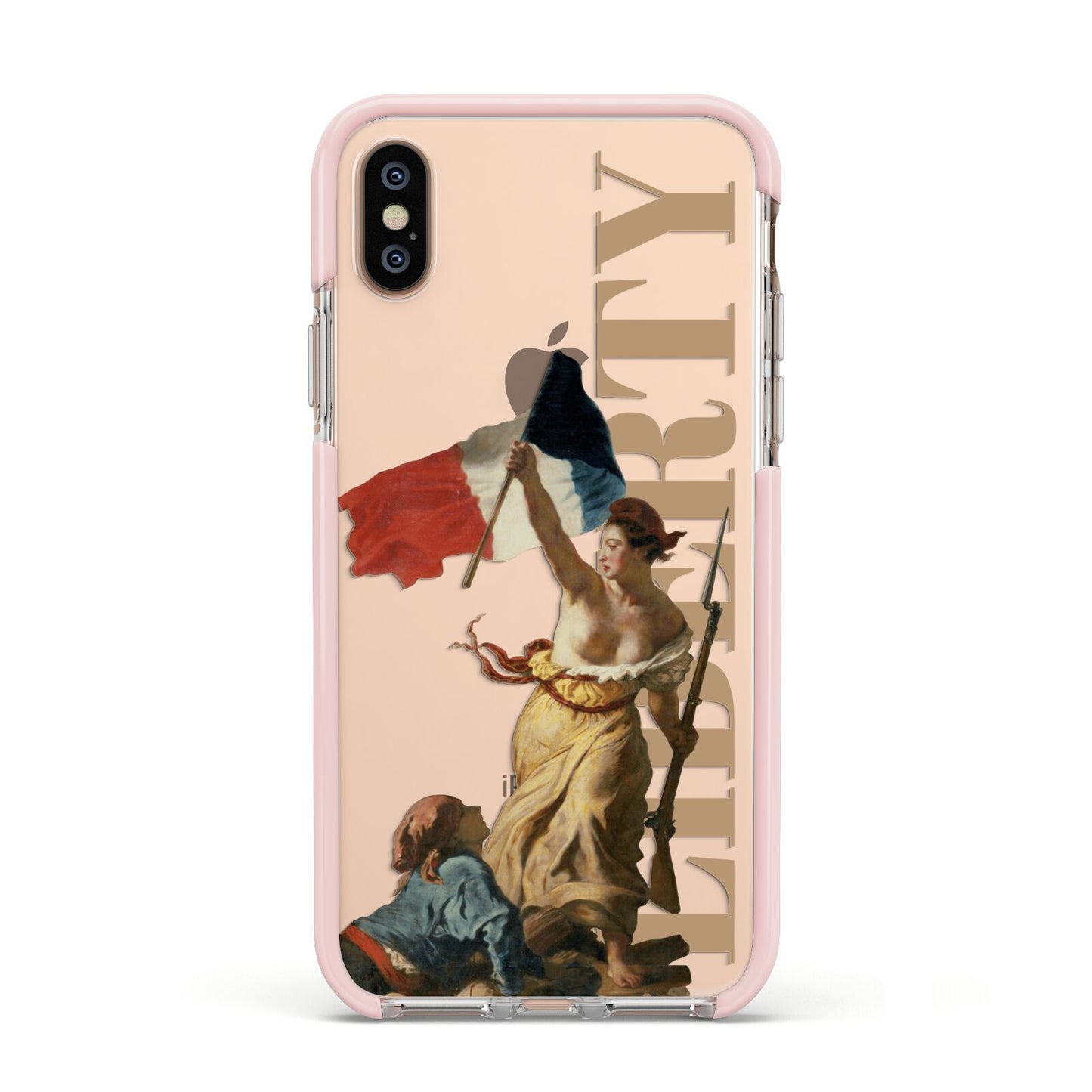 Liberty Apple iPhone Xs Impact Case Pink Edge on Gold Phone