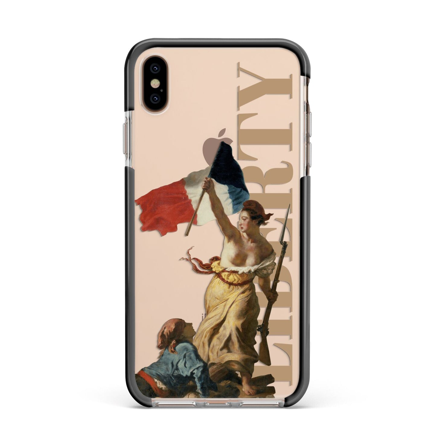 Liberty Apple iPhone Xs Max Impact Case Black Edge on Gold Phone