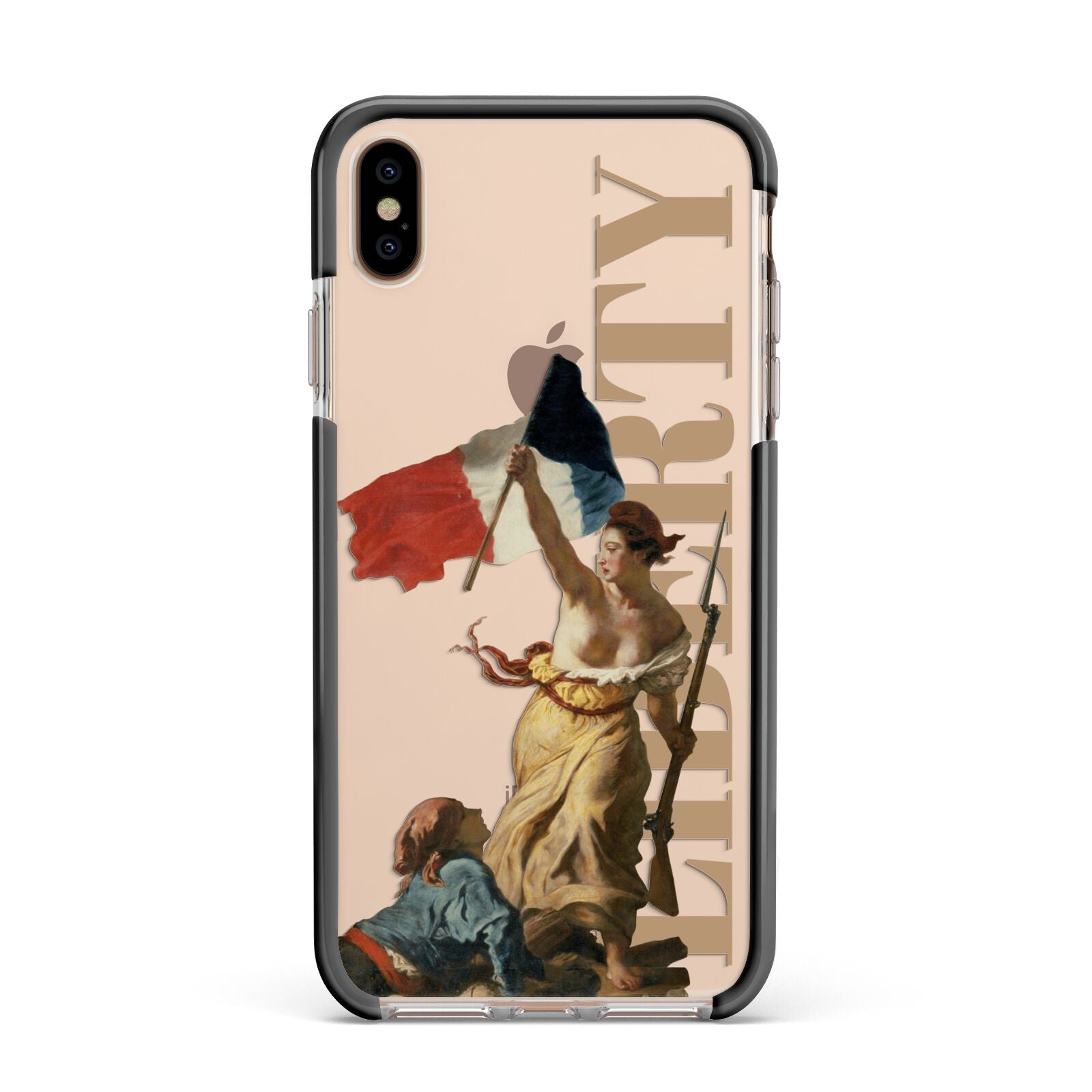 Liberty Apple iPhone Xs Max Impact Case Black Edge on Gold Phone