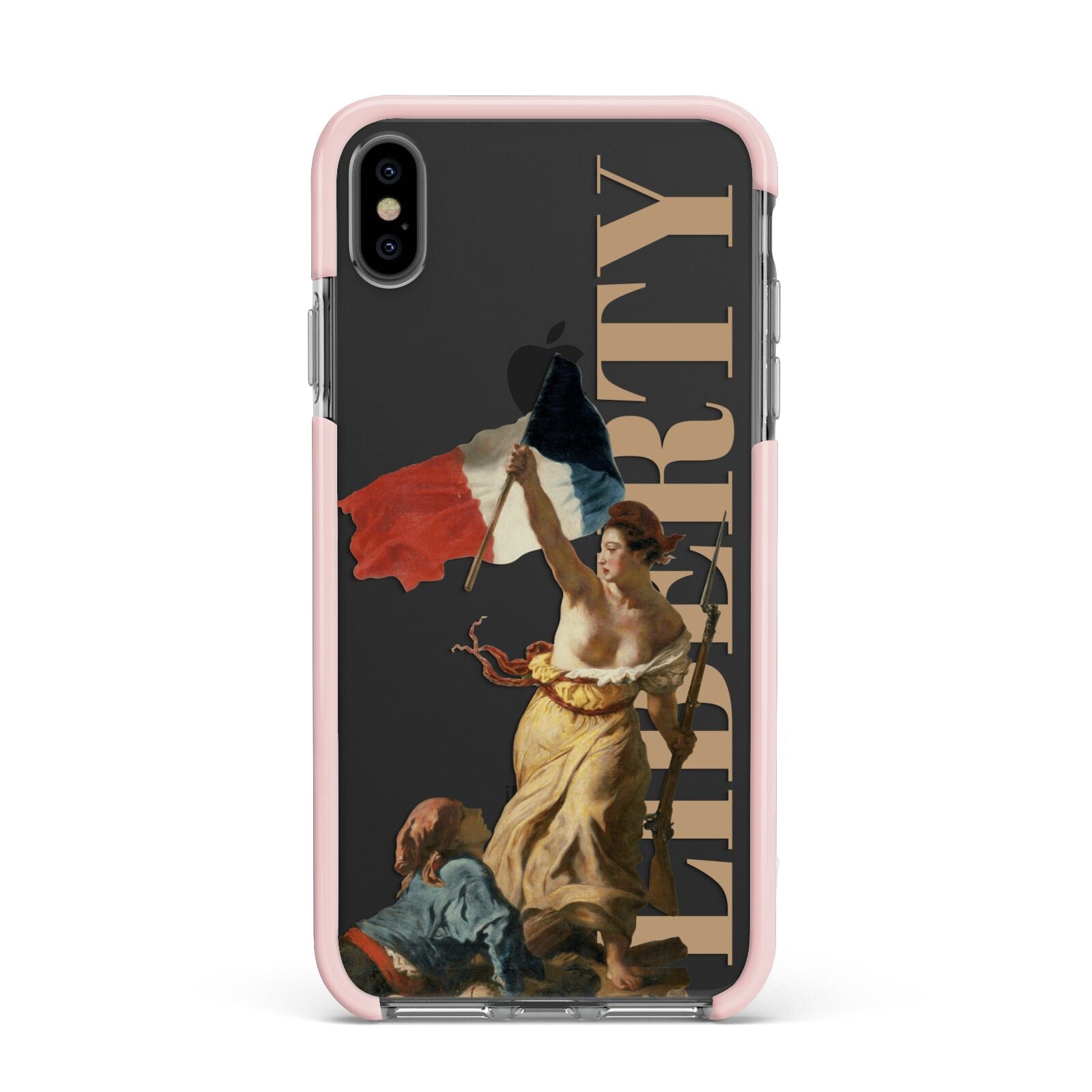 Liberty Apple iPhone Xs Max Impact Case Pink Edge on Black Phone