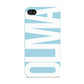 Light Blue with Bold White Name Apple iPhone 4s Case