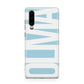 Light Blue with Bold White Name Huawei P30 Phone Case
