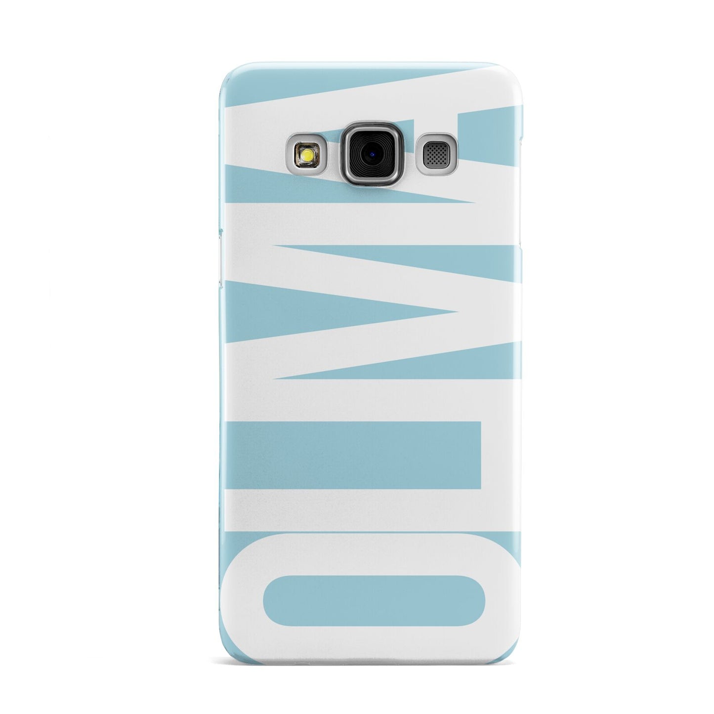 Light Blue with Bold White Name Samsung Galaxy A3 Case