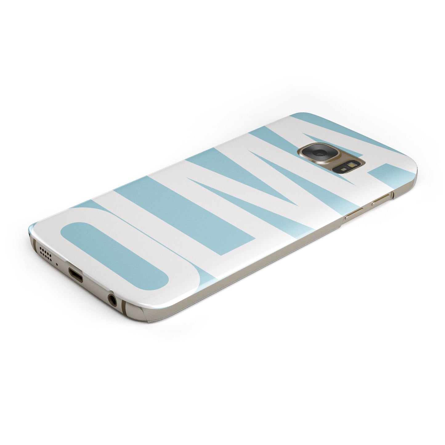 Light Blue with Bold White Name Samsung Galaxy Case Bottom Cutout