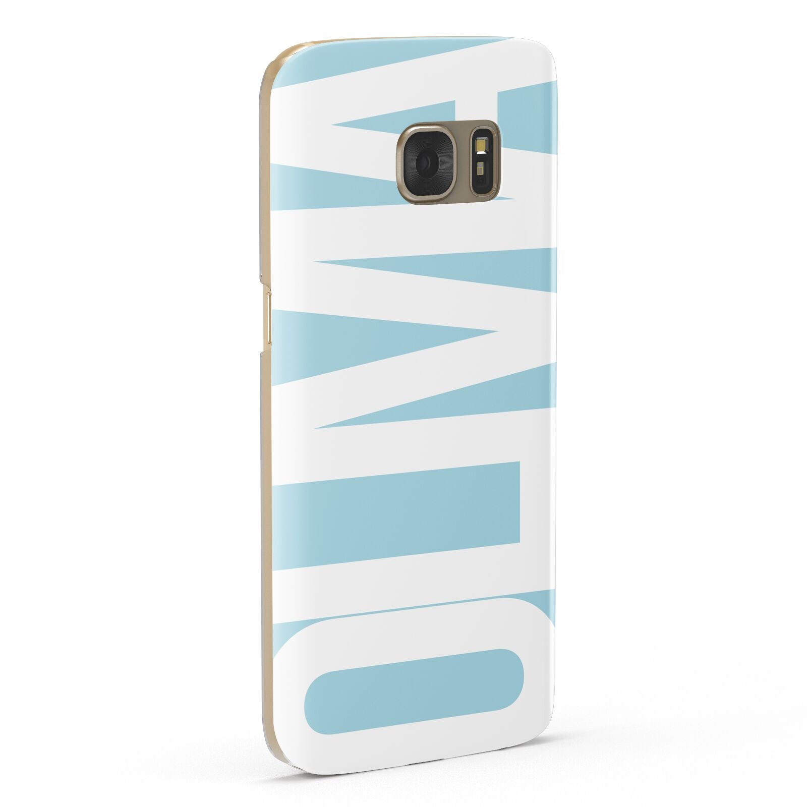 Light Blue with Bold White Name Samsung Galaxy Case Fourty Five Degrees