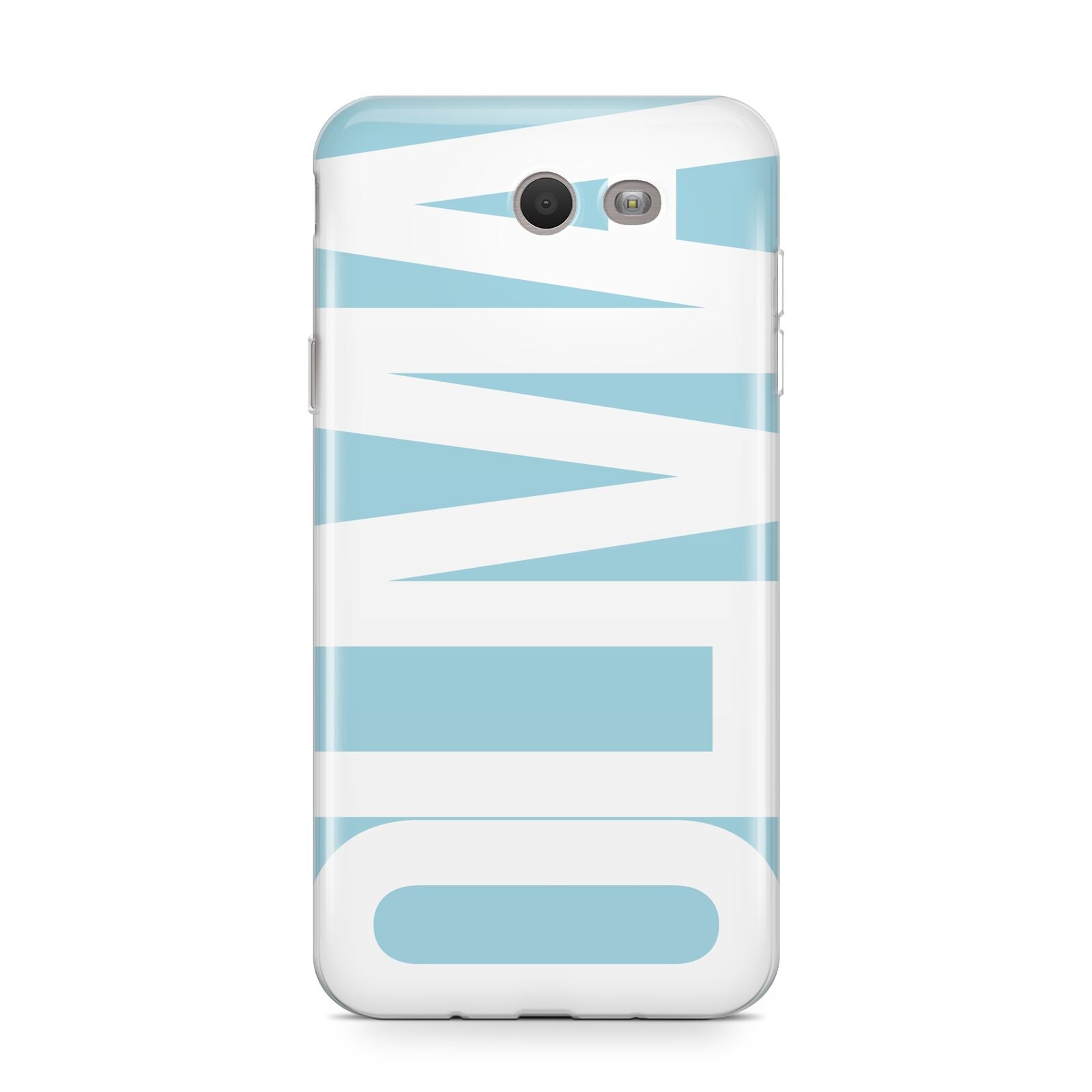 Light Blue with Bold White Name Samsung Galaxy J7 2017 Case