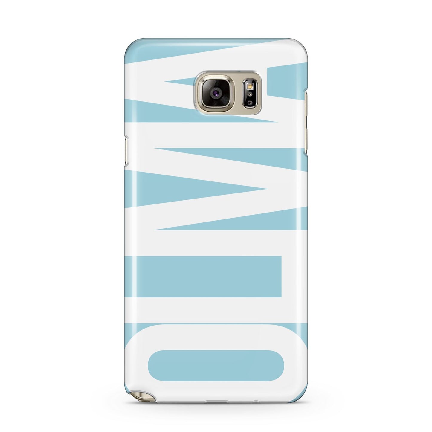 Light Blue with Bold White Name Samsung Galaxy Note 5 Case