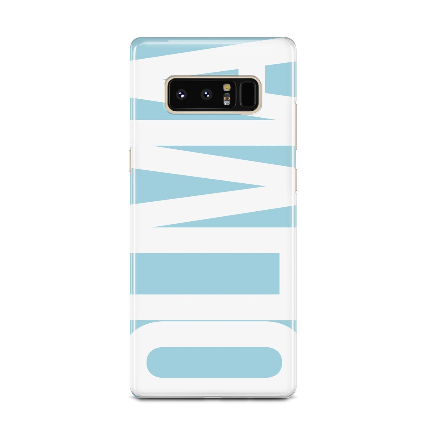 Light Blue with Bold White Name Samsung Galaxy Note 8 Case