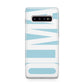 Light Blue with Bold White Name Samsung Galaxy S10 Plus Case