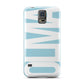 Light Blue with Bold White Name Samsung Galaxy S5 Case