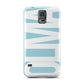 Light Blue with Bold White Name Samsung Galaxy S5 Case