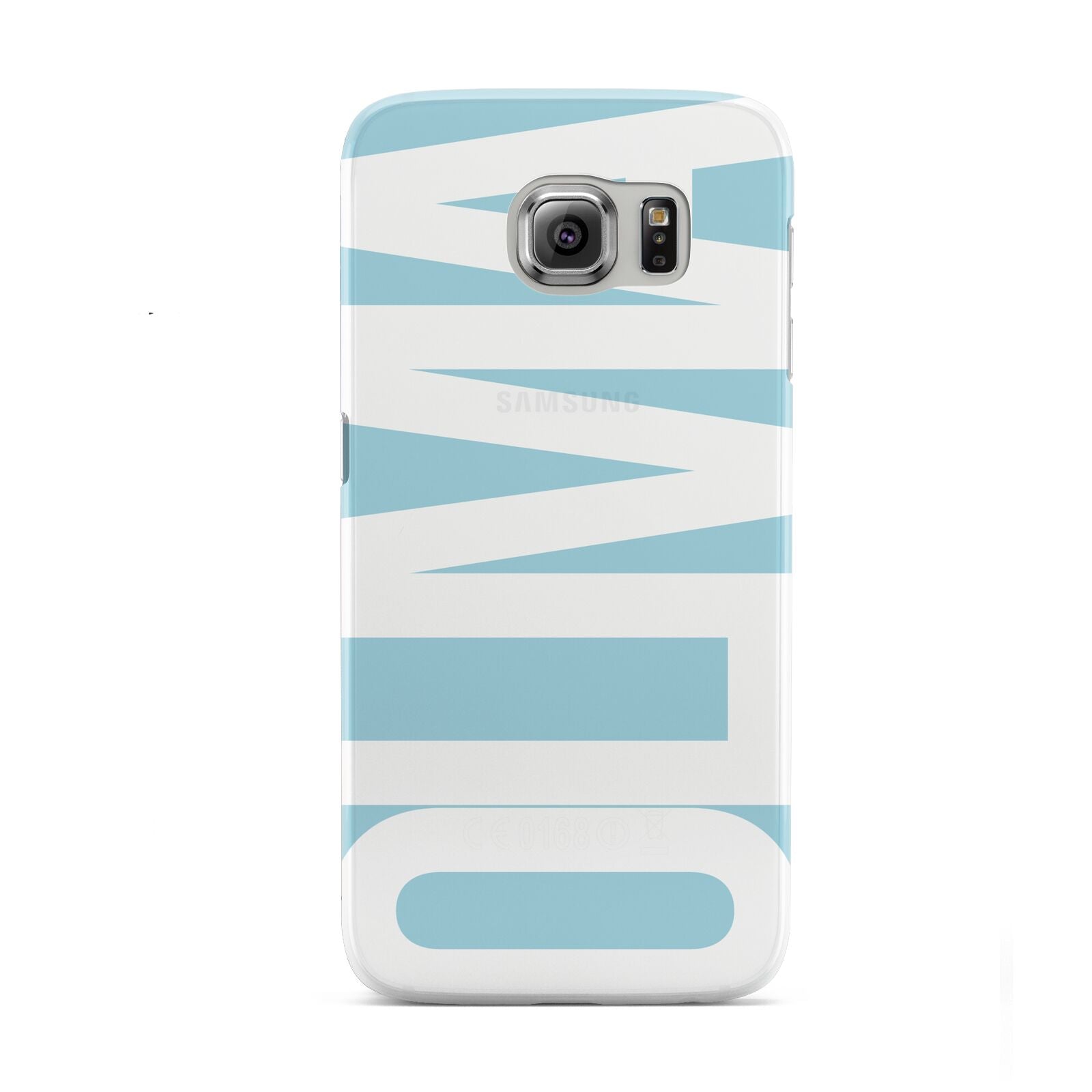Light Blue with Bold White Name Samsung Galaxy S6 Case
