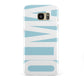 Light Blue with Bold White Name Samsung Galaxy S7 Edge Case