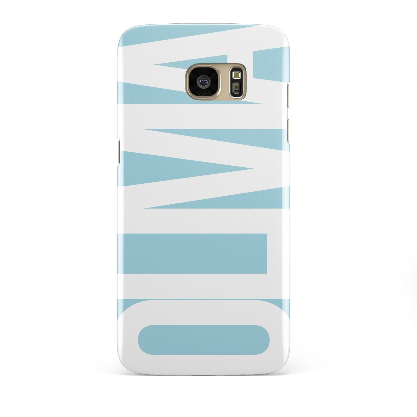 Light Blue with Bold White Name Samsung Galaxy S7 Edge Case