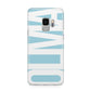 Light Blue with Bold White Name Samsung Galaxy S9 Case