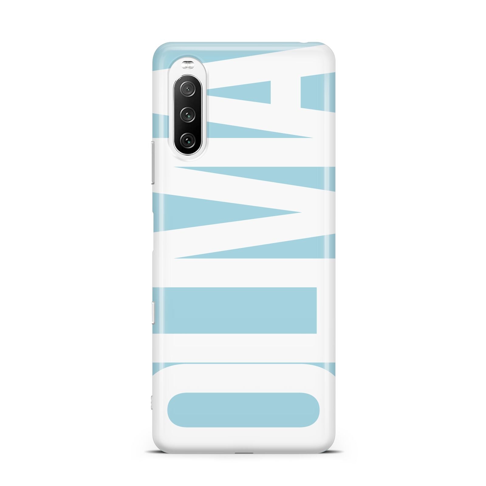 Light Blue with Bold White Name Sony Xperia 10 III Case