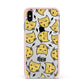 Lightning Cat Face Custom Apple iPhone Xs Max Impact Case Pink Edge on Silver Phone