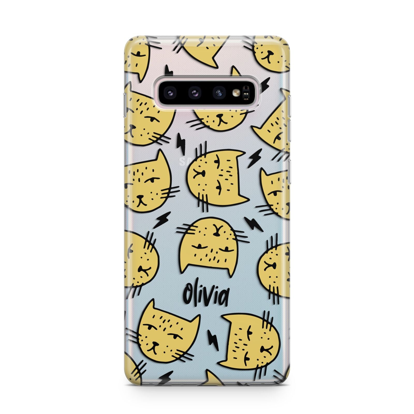 Lightning Cat Face Custom Samsung Galaxy S10 Plus Case