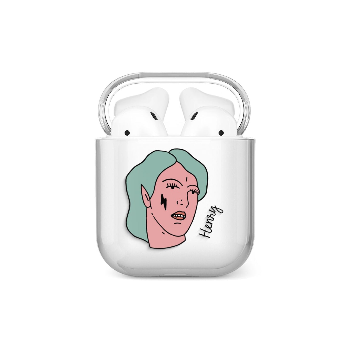 Lightning Fang Face Custom AirPods Case