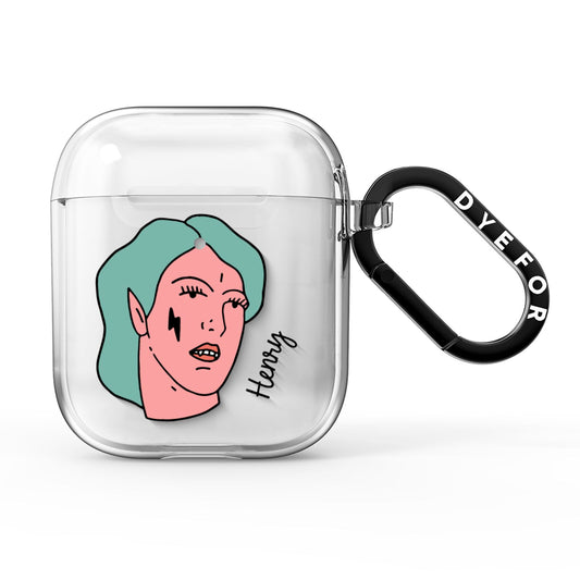 Lightning Fang Face Custom AirPods Clear Case