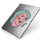 Lightning Fang Face Custom Apple iPad Case on Grey iPad Side View
